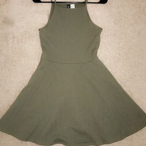 H&M Navy Green Skater Dress
